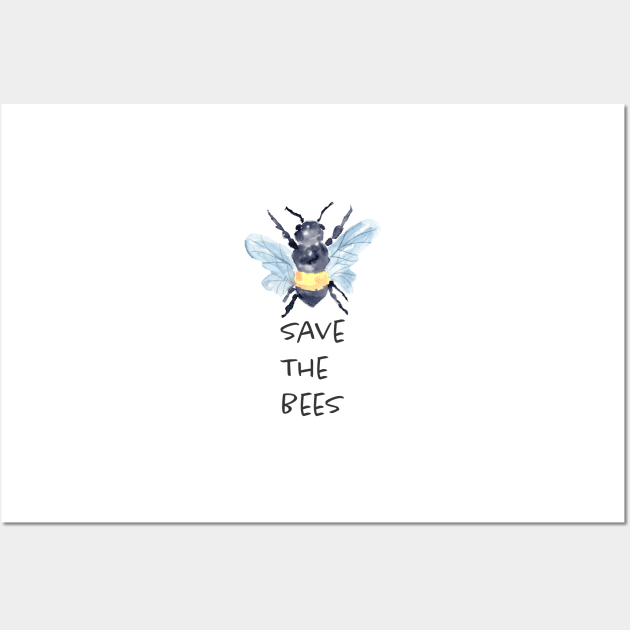 Save the Bees in watercolor Wall Art by Harpleydesign